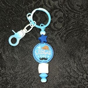 Handmade Father's Day Gradient Blue Keychain
